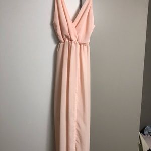 Gorgeous blush maxi with slip skirt